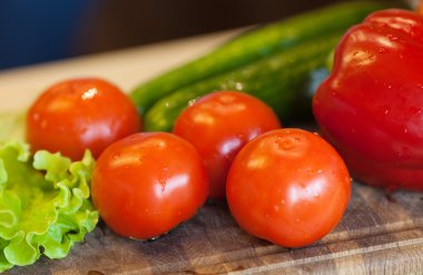 Sebze kesme tahtası ev mutfak üzerinde