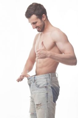 Beyaz izole bir kilo kaybı erkek