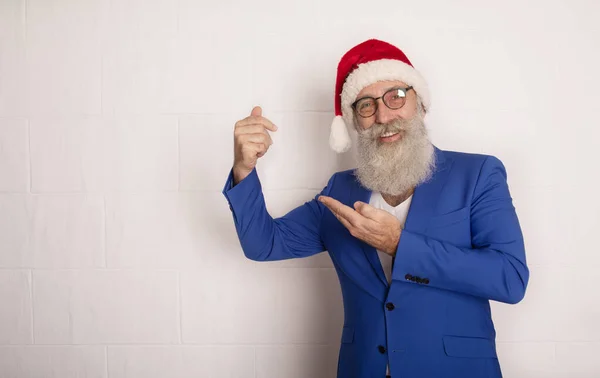 Santa Claus Holding Something His Hands — Stock Photo, Image