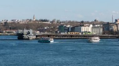 Ultra Hd 4k deniz trafik, istanbul Türkiye'de altın boynuz