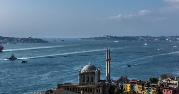 Ultra Hd 4 k čas zanikla fotografie Ortakoy mešita istanbul Turecko — Stock video