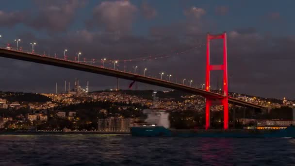 Ultra Hd 4k Bosporus-brug istanbul — Stockvideo