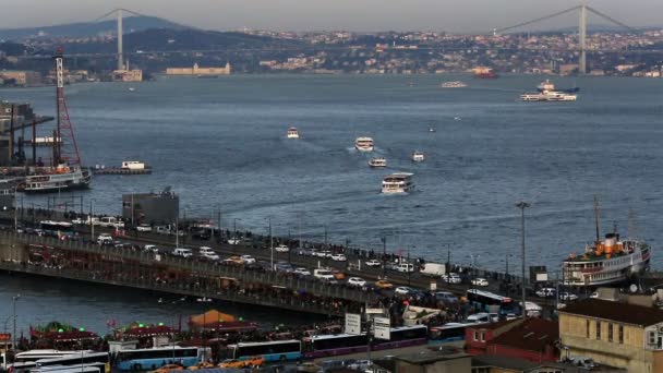 Utsikt över Bosporen i istanbul Turkiet — Stockvideo