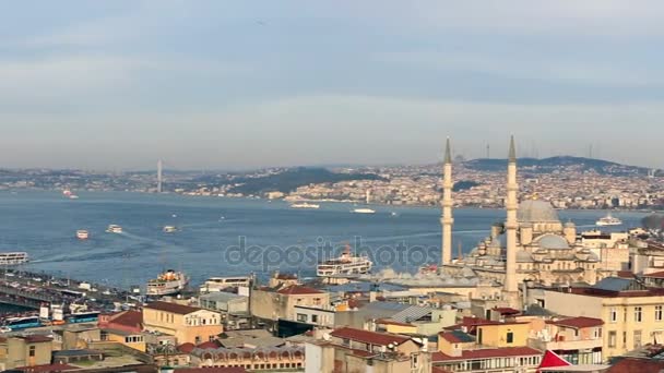 Uitzicht op de Bosporus — Stockvideo