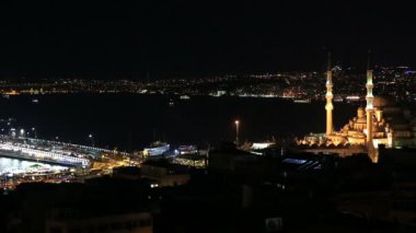 istanbul 'un Timelapse gece görünümü