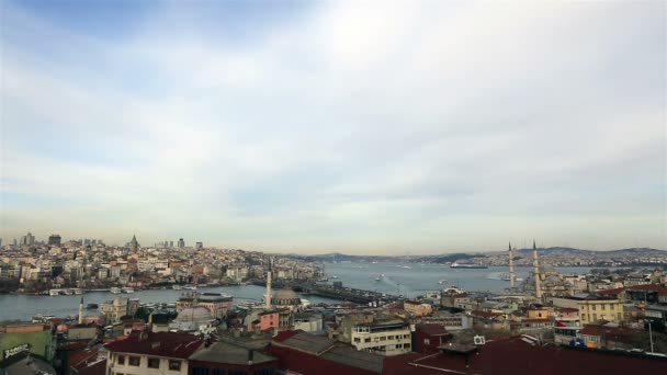 Timelapse χρυσό κέρατο στην Κωνσταντινούπολη Τουρκία — Αρχείο Βίντεο
