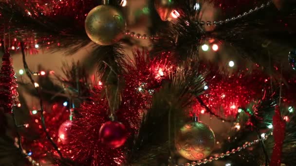 飾られたクリスマスツリー — ストック動画