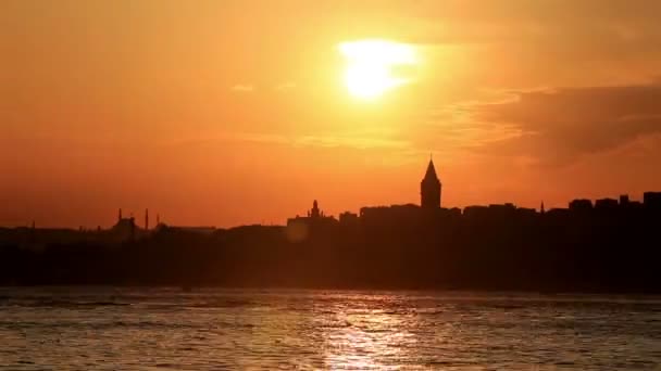 Sunset timelapse en istanbul Turquía — Vídeo de stock