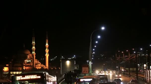 加拉塔大桥的交通 — 图库视频影像