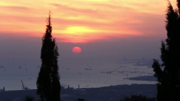 Blick auf Istanbul bei Sonnenuntergang — Stockvideo