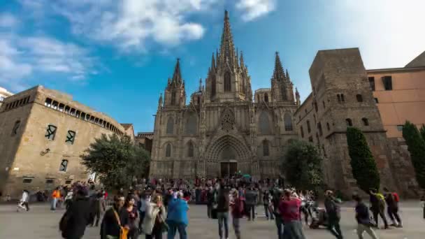 Ultra Hd 4k katedralen de Barcelona — Stockvideo