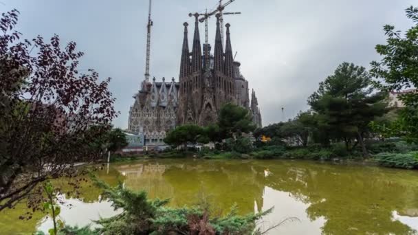 Ultra hd 4k antoni gaudi sagrada familia kathedrale — Stockvideo