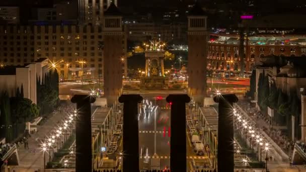 4K Ultra HD timelapse Plaza d'Espanya, Plaza de Espana di piazze a Barcellona — Video Stock