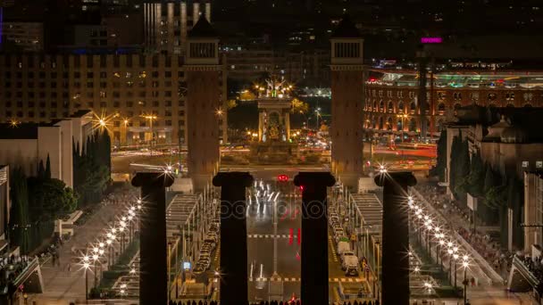 4K Ultra HD timelapse Plaza d'Espanya, Plaza de Espana des places à Barcelone — Video