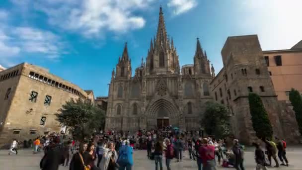 Ultra Hd 4k kathedraal van Barcelona — Stockvideo