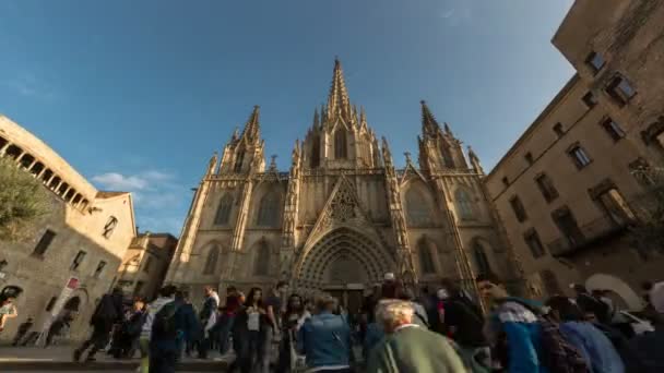 Ultra HD 4K Catedral de Barcelona — Vídeos de Stock