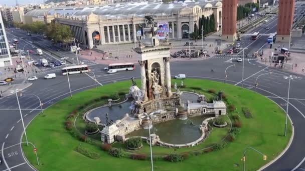 Plaza d 'Espanya, Plaza de Espana de Plazas en Barcelona — Vídeo de stock