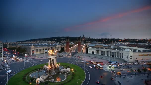 Plaza d 'Espanya, Plaza de Espana de Plazas en Barcelona — Vídeos de Stock