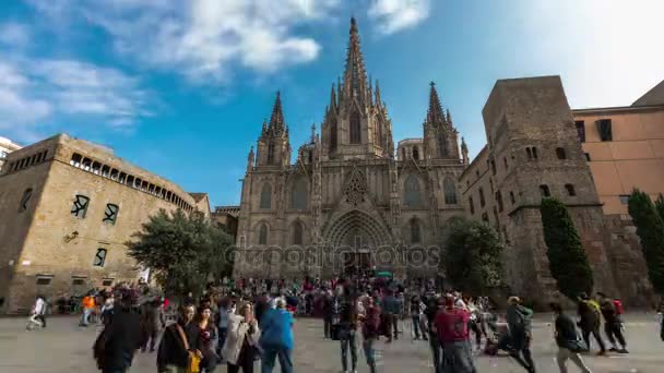Timelapse fotografia Cattedrale di Barcellona — Video Stock