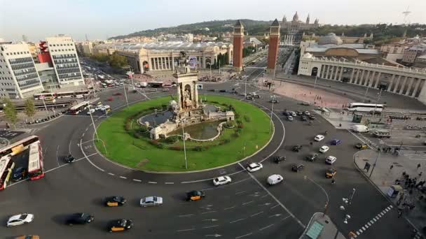 Timelapse Plaza d'Espanya, Plaza de Espana di Piazze a Barcellona — Video Stock