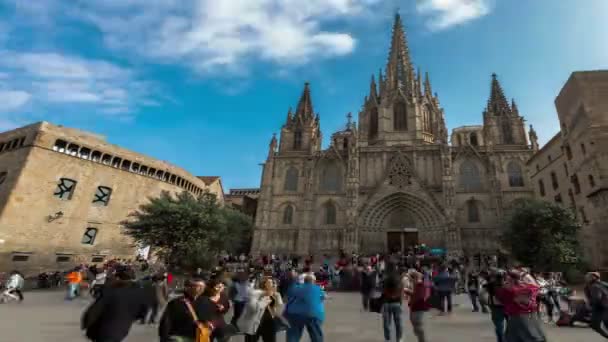 Timelapse fotografi katedralen de Barcelona — Stockvideo