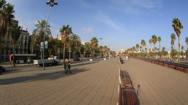 Timelapse pohled na Barcelonu — Stock video