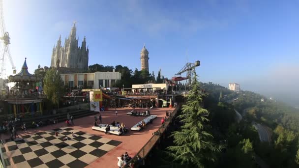 Fair of Mount Tibidabo — Stock Video