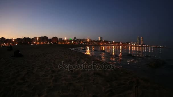 Playa de la Barceloneta en Barcelona Cataluña — Vídeos de Stock