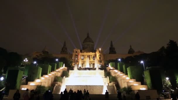 Magic fountain Barcelonában — Stock videók
