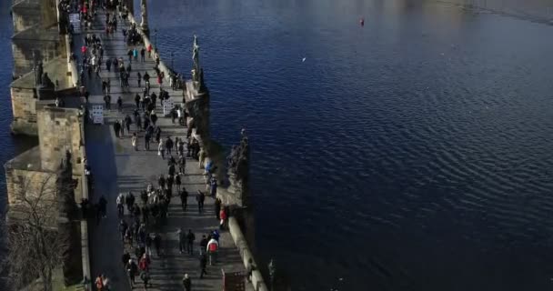 Ponte Charles Cidade Velha Praga — Vídeo de Stock