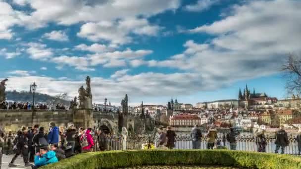 Timelapse Ponte Carlos Cidade Velha Praga — Vídeo de Stock