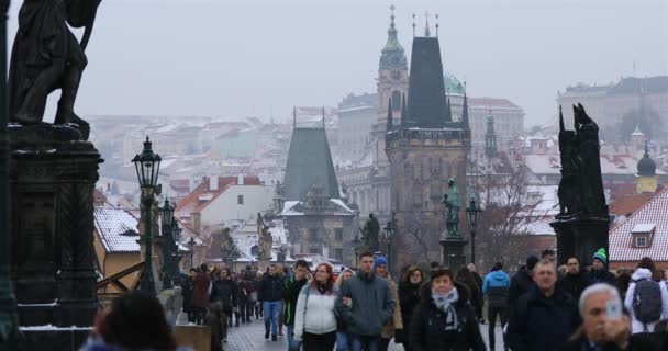 Charles Bridge Old Town Prague — Stok video