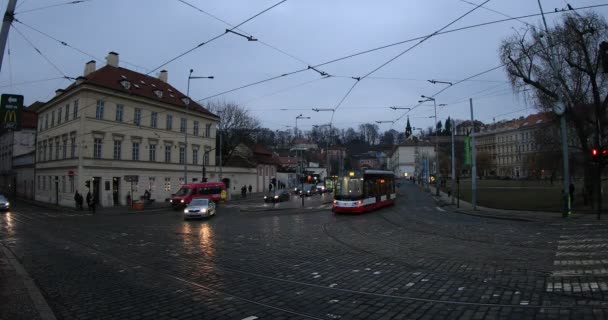 Prag Timelapse trafik ve şehir görünümünü — Stok video