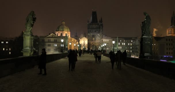 Charles Bridge παλιά πόλη Πράγα — Αρχείο Βίντεο