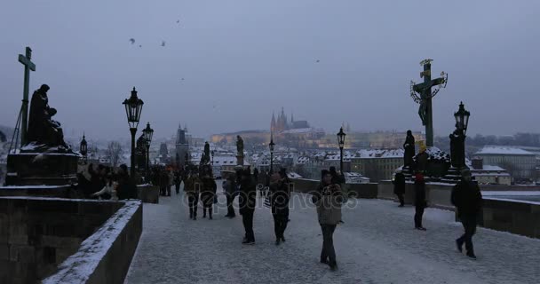 Timelapse Карлового мосту Старого міста Прага — стокове відео