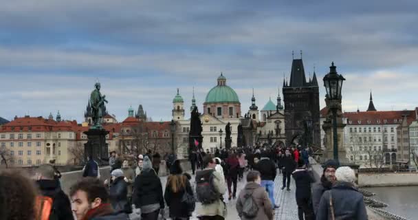 Timelapse Charles Köprüsü Old Town Prague — Stok video