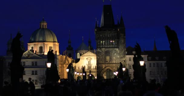 Timelapse Ponte Carlos Cidade Velha Praga — Vídeo de Stock