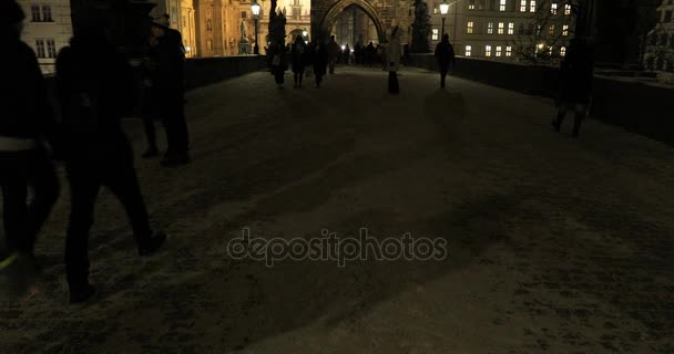 Charles Bridge Old Town Prague — Stok video