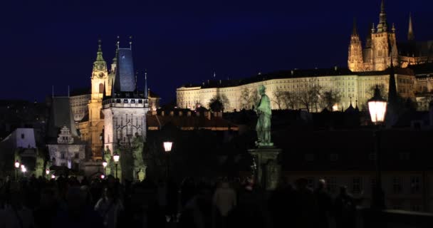 Charles Bridge Old Town Prague — Stok video