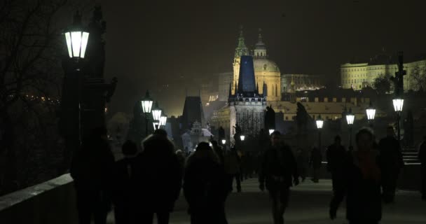 Puente de Carlos Ciudad Vieja Praga — Vídeos de Stock