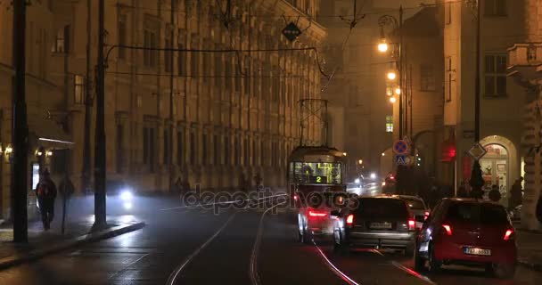Трафік і місто видом на Прагу — стокове відео