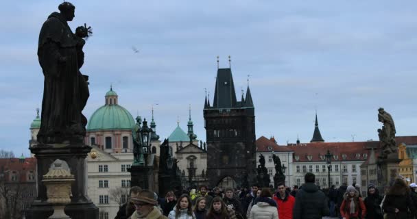 Puente de Carlos Ciudad Vieja Praga — Vídeos de Stock