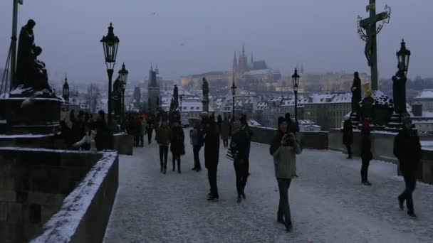 Timelapse Charles Köprüsü Old Town Prague — Stok video