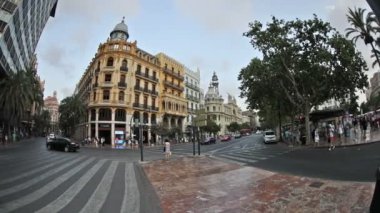 Şehir Merkezi Plaza del Ayuntamiento Valencia İspanya 21 Temmuz 2017