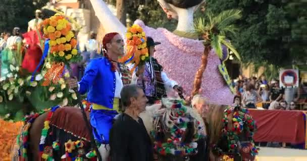 狂欢节战斗的花朵 巴塔拉 西班牙夏季节在瓦伦西亚西班牙 2017年7月30日 — 图库视频影像