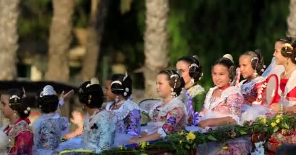 Καρναβάλι Μάχη Των Λουλουδιών Μάχη Flores Batalla Flores Ισπανικά Καλοκαίρι — Αρχείο Βίντεο