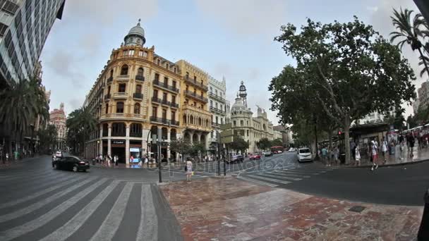 City Center Plaza Del Ayuntamiento Valencia Hiszpania Lipca 2017 — Wideo stockowe