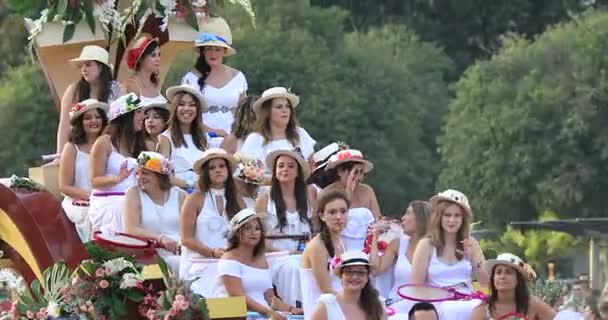 Carnaval Veldslag Van Bloemen Slag Bij Flores Batalla Flores Spaans — Stockvideo