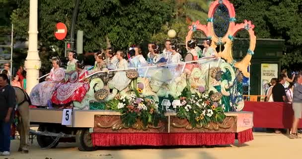 狂欢节战斗的花朵 巴塔拉 西班牙夏季节在瓦伦西亚西班牙 2017年7月30日 — 图库视频影像