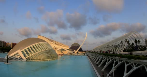 Времени City Arts Sciencies Valencia Spain July 17Th 2017 — стоковое видео